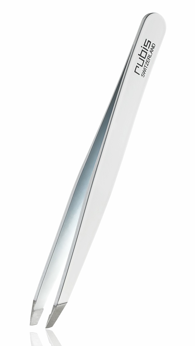 Rubis Swiss Made Slant Tweezer White 1K105