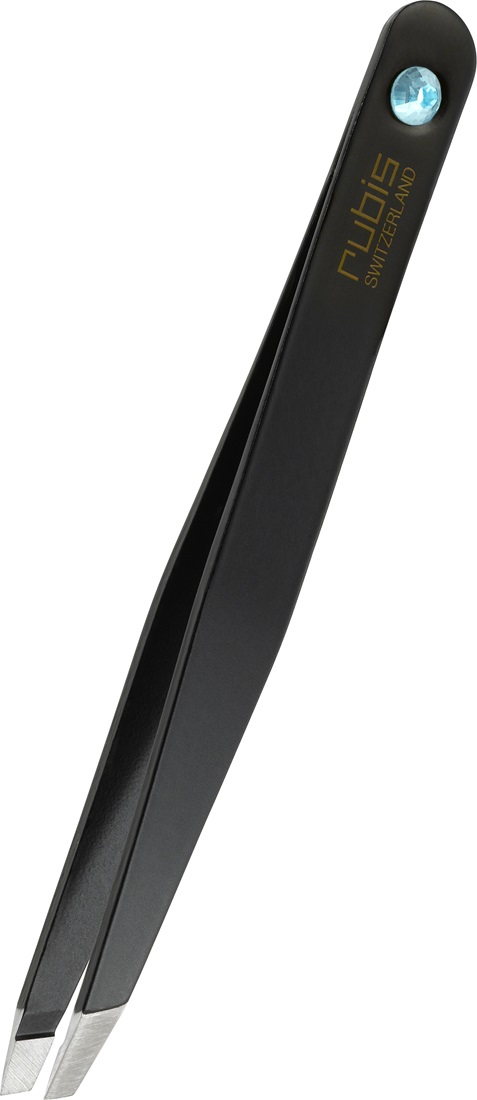 Rubis Swiss Made Slant Tweezer Swarovsky Black Sapphire 1K1809