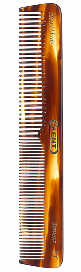 Kent Faux Tortoiseshell Sawcut MEDIUM Womens/Mens FINE/COARSE TOOTH Comb 2T