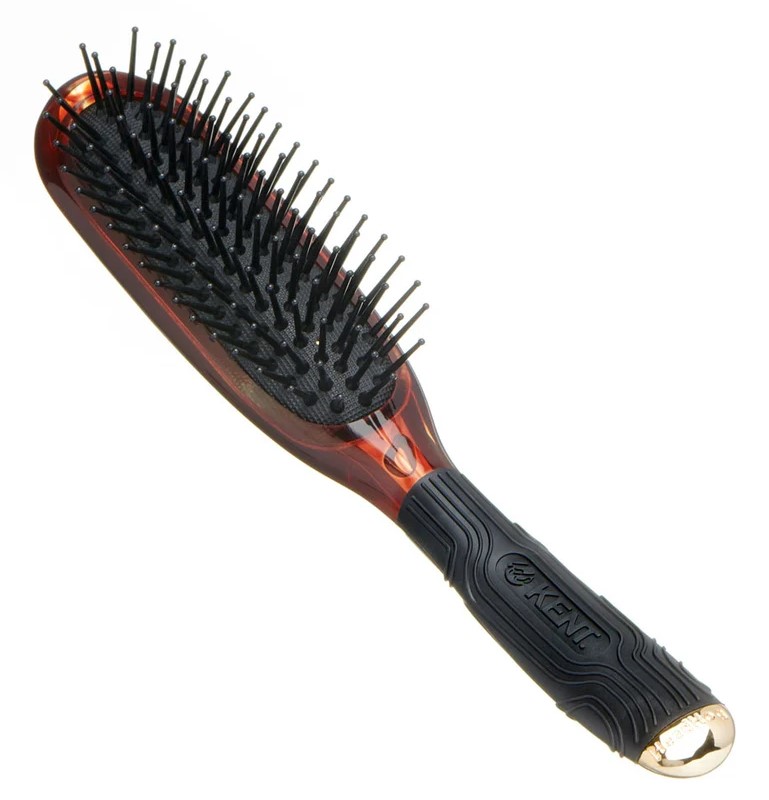 Kent Faux Tortoiseshell HEADHOG Cushioned Nylon Soft Ball Tipped BRUSH Head Hog