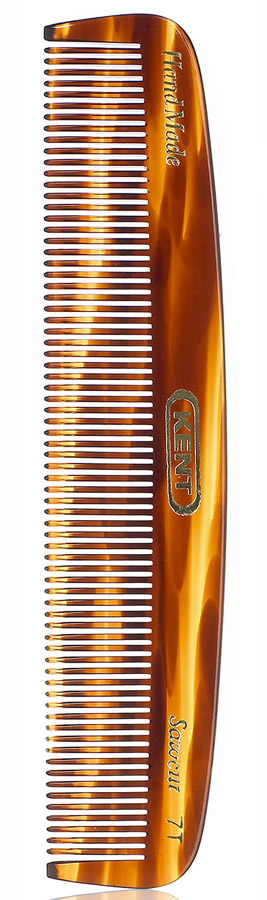 Kent Faux Tortoiseshell Hand Made Sawcut Small Fine Toothed Womens/Mens/Unisex POCKET Comb 7T