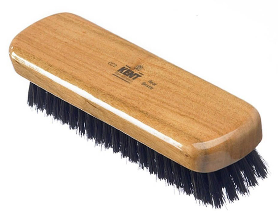 Kent Black Mixed Bristle Varnished Cherry Wood LINT/FLUFF CLOTHING/CLOTHES BRUSH CC2