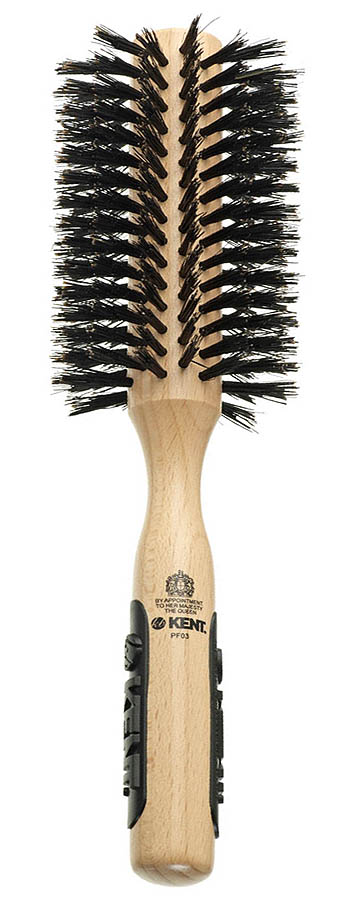 Kent Natural Shine LARGE Radial Bristle Hair Brush Round Wooden Hairbrush PF03