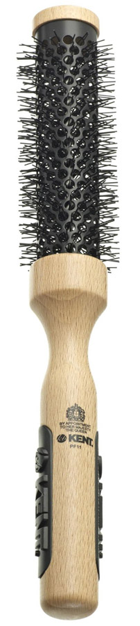 Kent SMALL Radial CERAMIC Hair BRUSH Round Wooden Blow Drying Hairbrush PF11