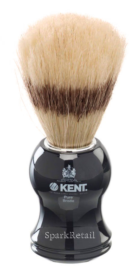 Kent Black Acrylic Pure Boar Bristle Badger Effect Medium SHAVING BRUSH VS60