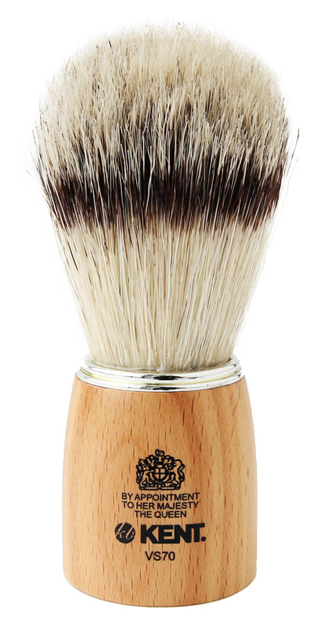 Kent Natural Beechwood Pure Boar Bristle Badger Effect Large SHAVING BRUSH VS70