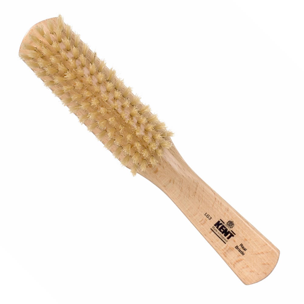 Kent Medium Ladies Narrow 9\" BEECH Hairbrush with Pure White Bristle for Hair Stimulation LG3