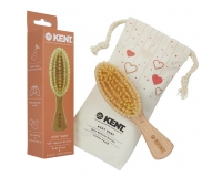Kent Baby Soft Bristle Beechwood Hair Brush with Canvas Travel Pouch BA29