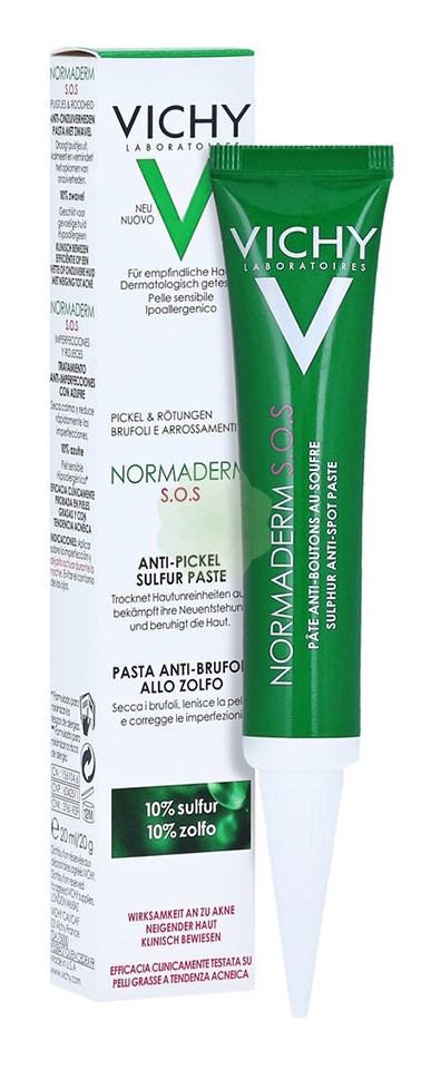 Vichy Normaderm SOS Sulphur 10% Sulfur Anti-Spot Blemishes/Spots Paste 20ml