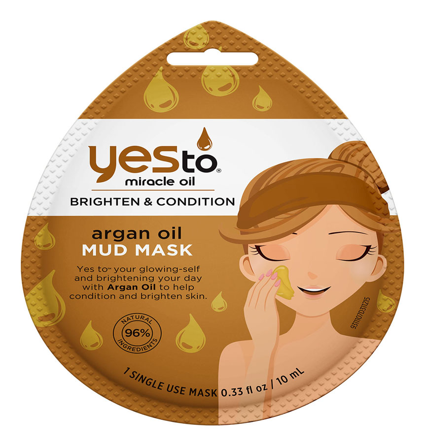 Yes To Miracle Oil Brighten & Condition ARGAN OIL Single Use Mud Mask 10ml